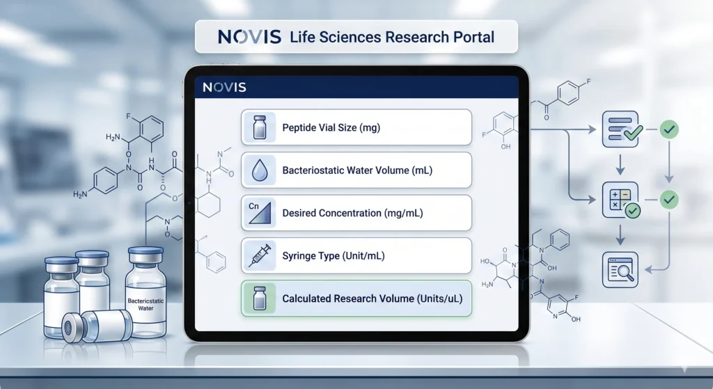 Biotech news illustration showing GLP-1 pathway graphics, clinical trial charts, peptide vials, regulatory documents, and pharmacy coverage icons representing novis peptide news from May 23 to May 30, 2026.